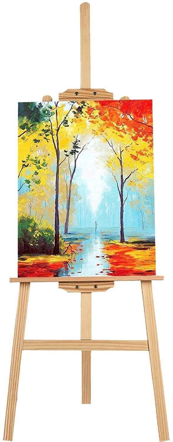 Wooden Display Adjustable Stand Heavy Artist Easel 3 Legs for Painting,  Holding Pictures, Display and Advertisements. 5 Feet (152 cm). Showroom  Display, Painting, Drawing. (Wood) - 24x7 eMall