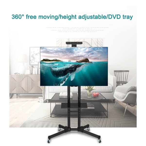 Premium Heavy Duty Full Motion Swivel Floor Stand TV Trolley with ...