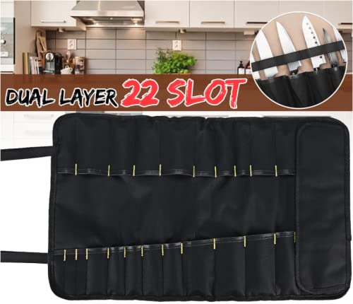 22 Knife Slot Chef Knife Bag Roll Bag Carry Case Bag Kitchen Portable  Storage Multi-function Knife Roll With Handle chef bag Oxford Cloth - 24x7  eMall