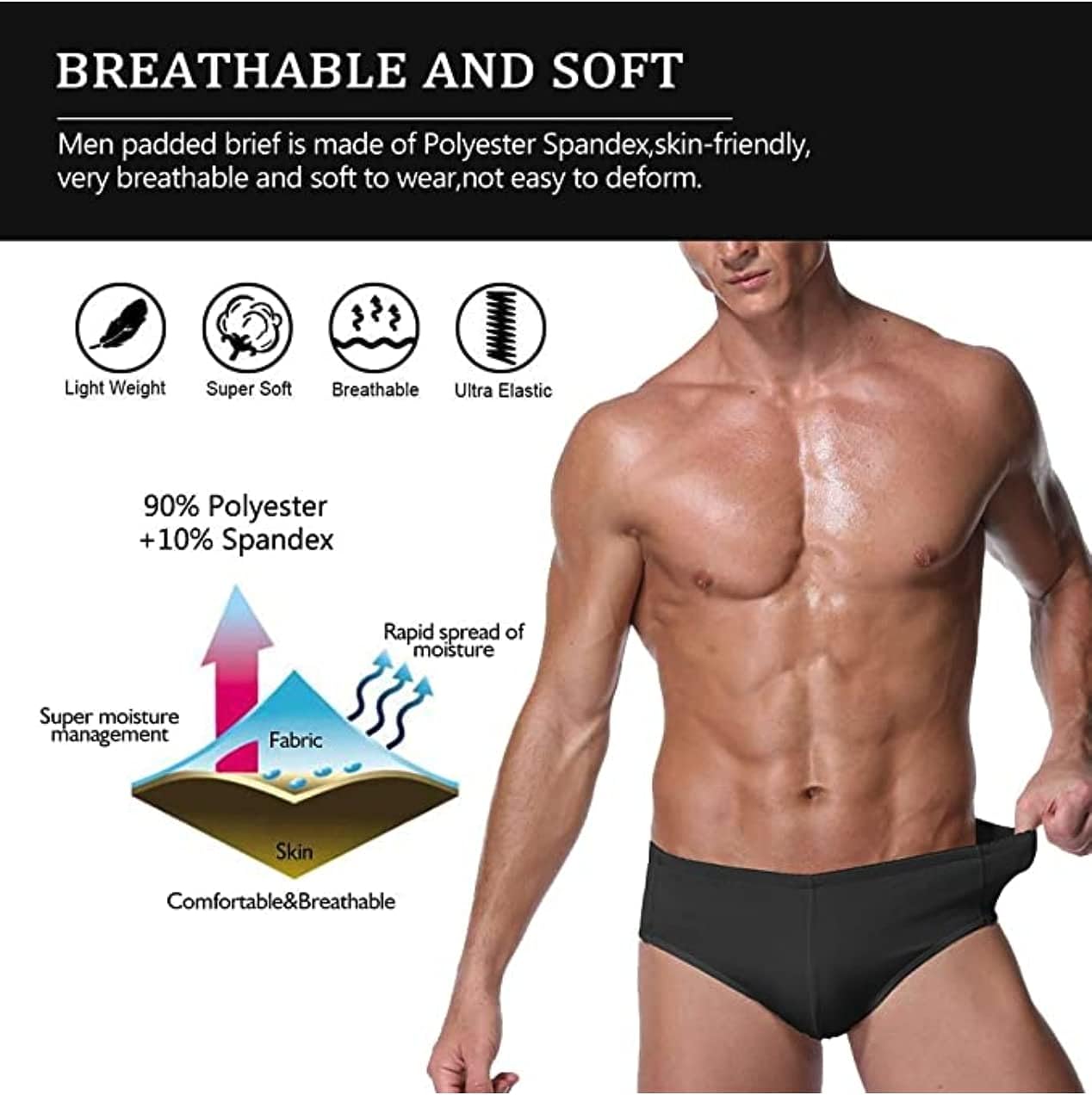 Men Padded Underwear Briefs Boxers Underpants Men Butt Booster Hip Enhancer Butt  Lifter Body Shaper Shapewear for mens (L - 26-28 Inch Waist) - 24x7 eMall