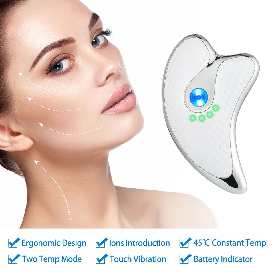 Gua sha Device, Gua Sha Stone with Heat & Vibration Face Massager  Micro-Current Face Sculpting Tool, Double Anti-Aging Wrinkle Removal Skin  Tightening, Neck Lifting Device, Face Lifting - 24x7 eMall