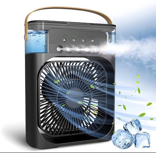 24x7-eMall-Black-Big-Portable-Mist-Fan-Cooling-Fan-LED-Light-Air-Conditioner-Water-Fan-USB-Desk-with-3-Mist-Spray-Pers-B0CWPCJJMQ