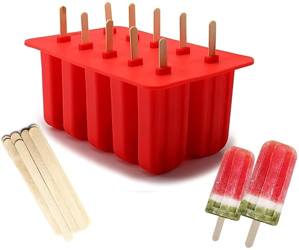 24x7-eMall-Ice-Pop-Moulds-10-Cavity-Food-Grade-Silicone-Frozen-Ice-Popsicle-Kulfi-Maker-with-Sticks-BPA-Free-Kitchen-B0B1N14F7P