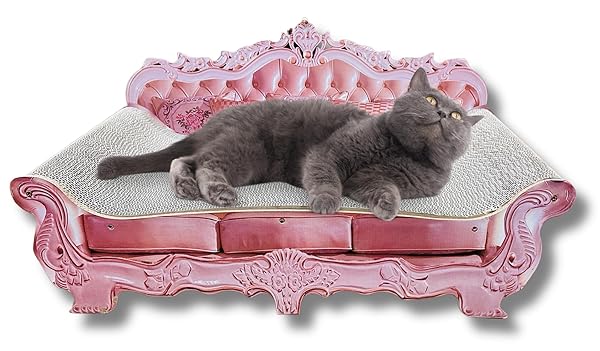 PawLites-Large-Cat-Sofa-with-Toy-Made-of-Scratch-Pads-Cat-Bed-Cat-Box-Chair-Cat-Ball-Toy-Size-75-x-38-x-37-Cm-B0CJM8YCQZ